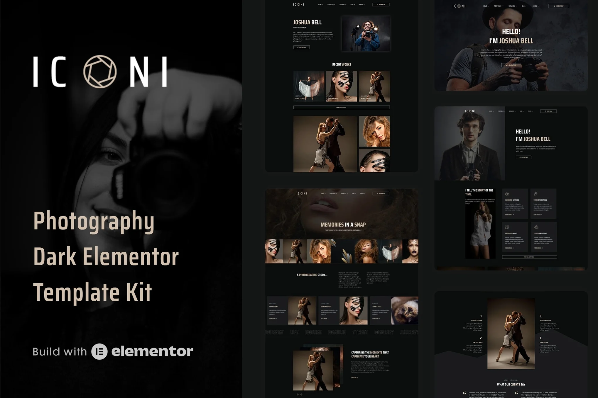Iconi - Photography & Portfolio Elementor Template Suite - Photonflux.com|プロのWordPress修理サービス、グローバルリーチ、迅速な対応
