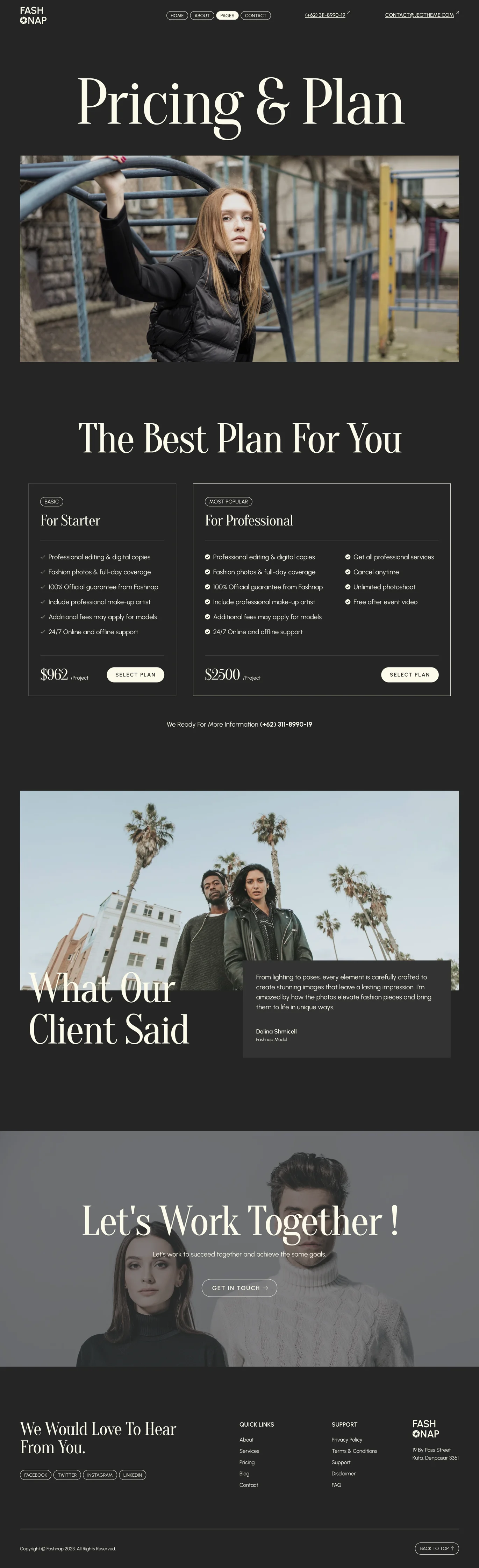 Imagen [2] - Fashnap - Fashion Photography & Portfolio Elementor Template Suite - Photon Flux | Servicio profesional de reparación de WordPress, alcance global, respuesta rápida