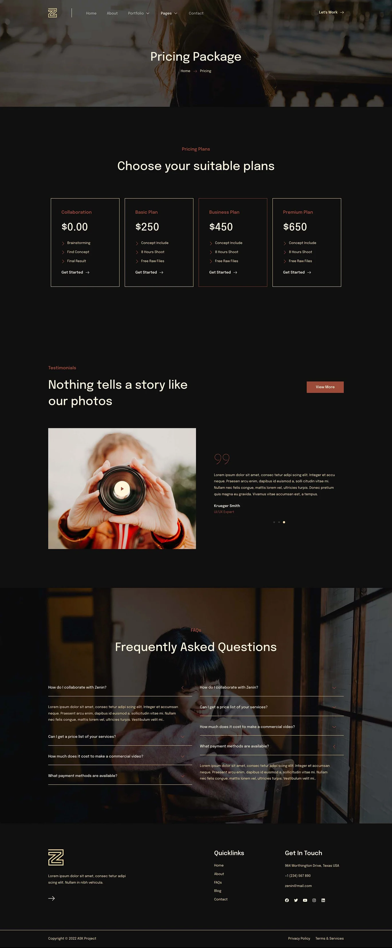 图片[1]-Zenin – 摄影与作品集 Elementor 模板套件-光子波动网 | 专业WordPress修复服务，全球范围，快速响应