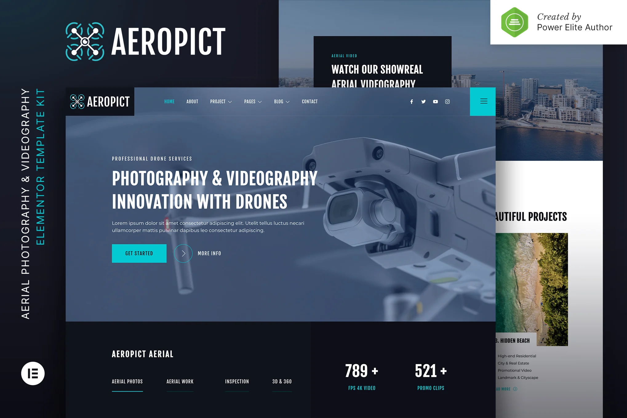 Aeropict - Aerial Photography and Videography Elementor Template Suite - Photon Flux | Servicio profesional de reparación de WordPress, alcance global, respuesta rápida