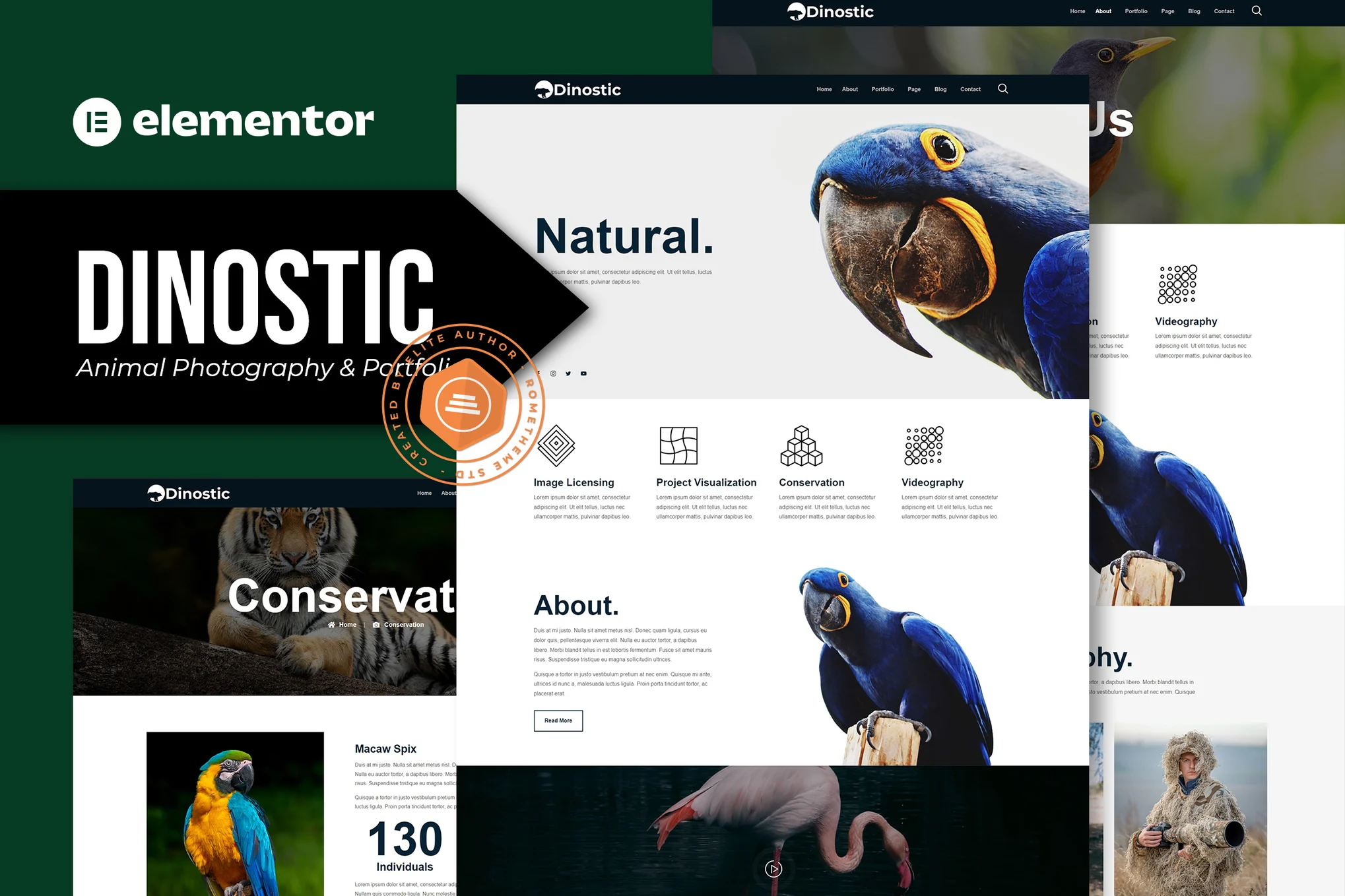 Dinostic - Animal Photography & Portfolio Elementor Template Suite - Photon Flux | Servicio profesional de reparación de WordPress, alcance global, respuesta rápida