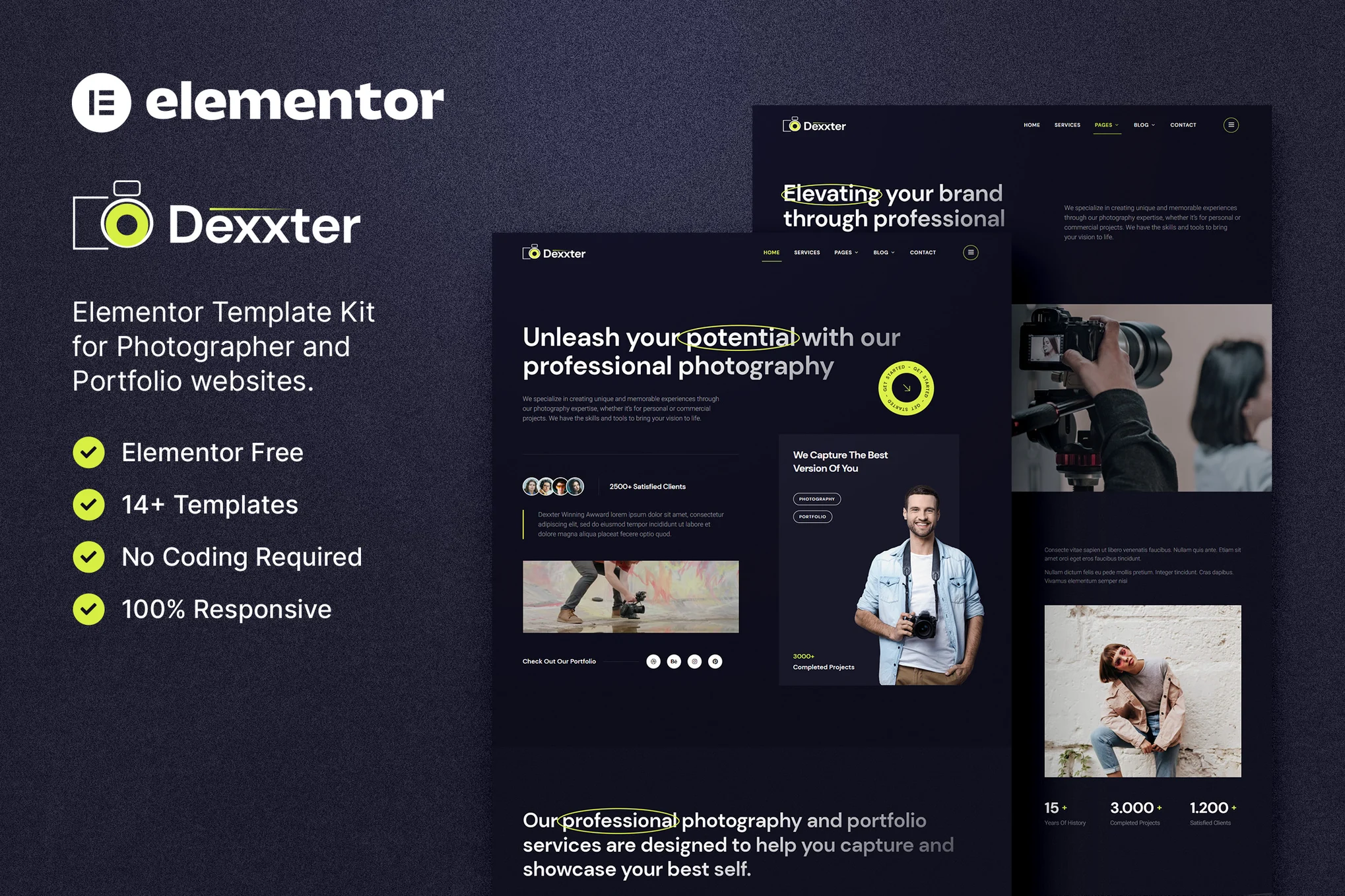 Dexxter - Photography & Portfolio Elementor Template Suite - Photonflux.com | Professional WordPress Repair Service, Worldwide, Fast Response