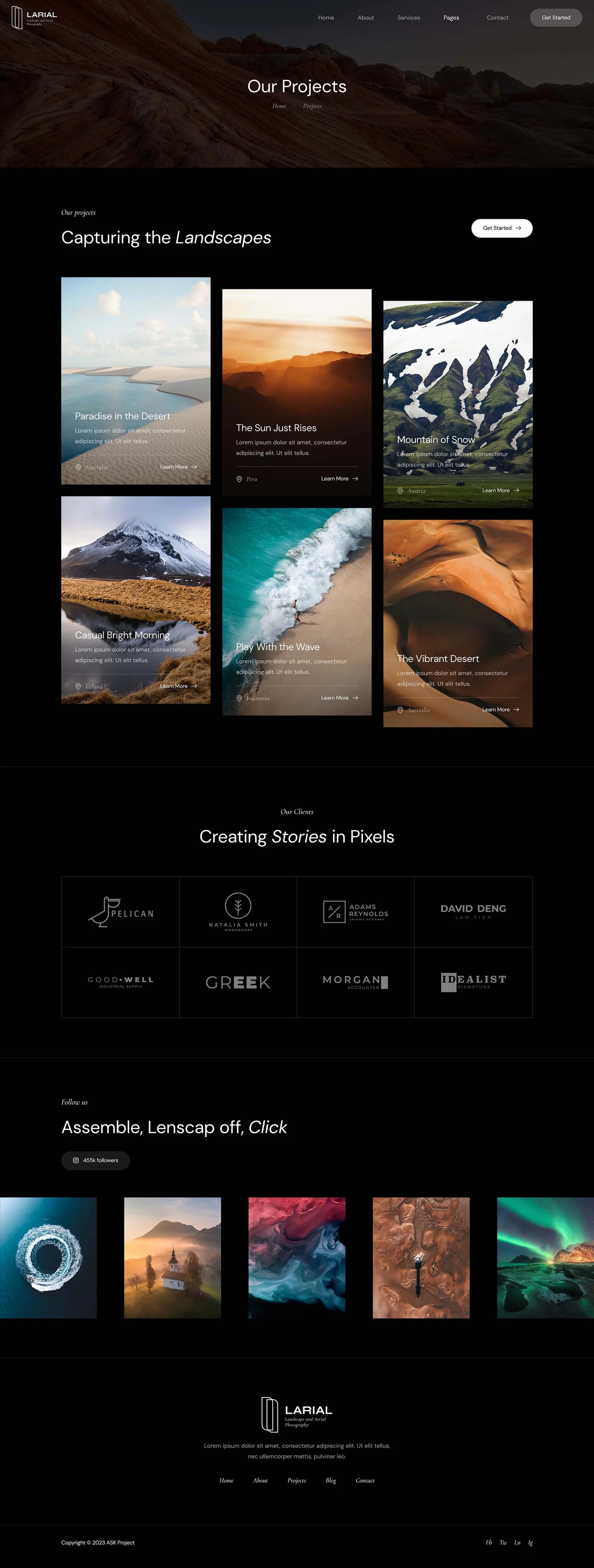 图片[1]-Larial – 风景与航拍摄影 Elementor 模板套件-光子波动网 | 专业WordPress修复服务，全球范围，快速响应