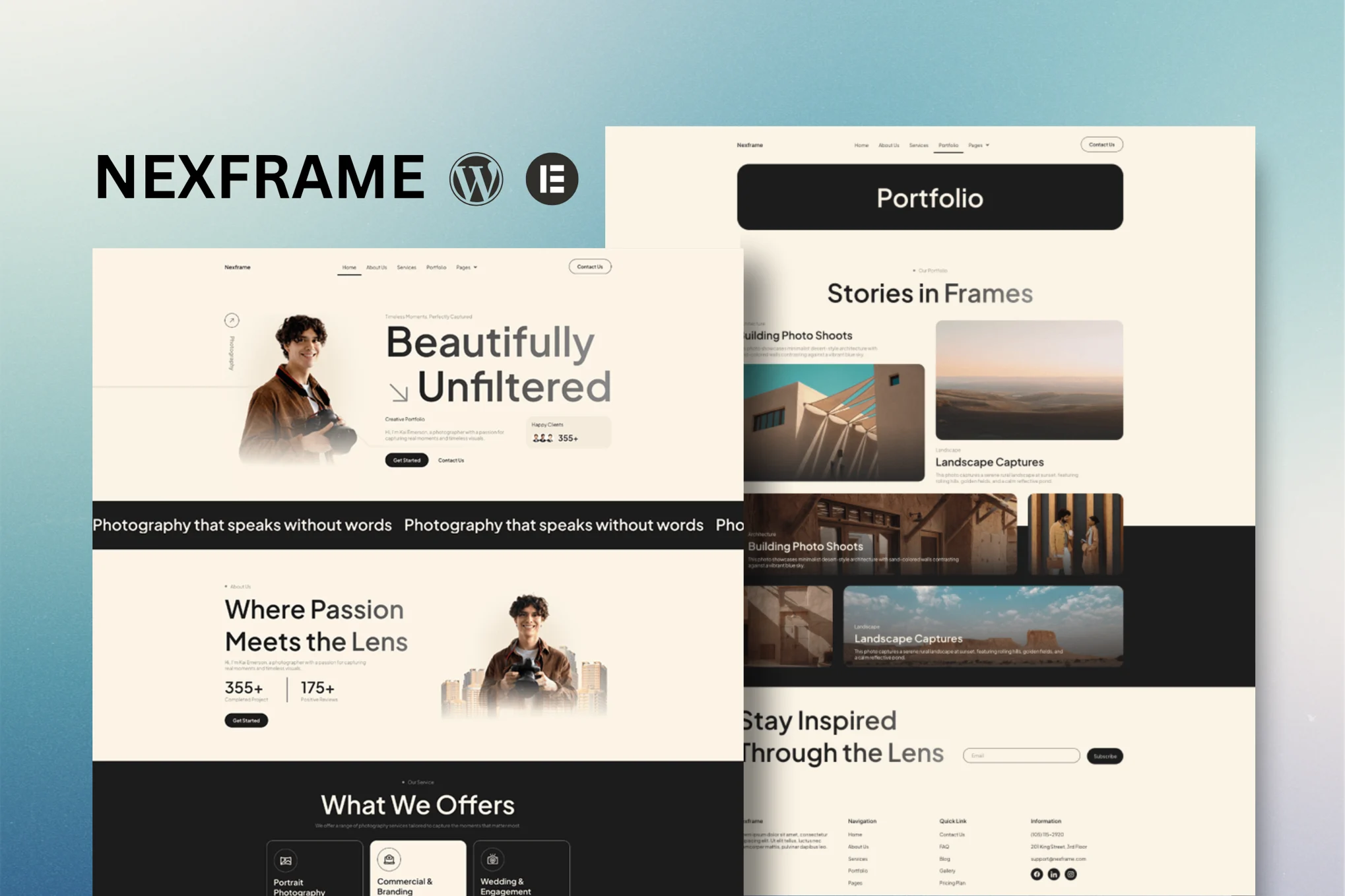 Nexframe - Photography & Portfolio Elementor Template Suite - Photonflux.com | Professional WordPress Repair Service, Global Reach, Fast Response