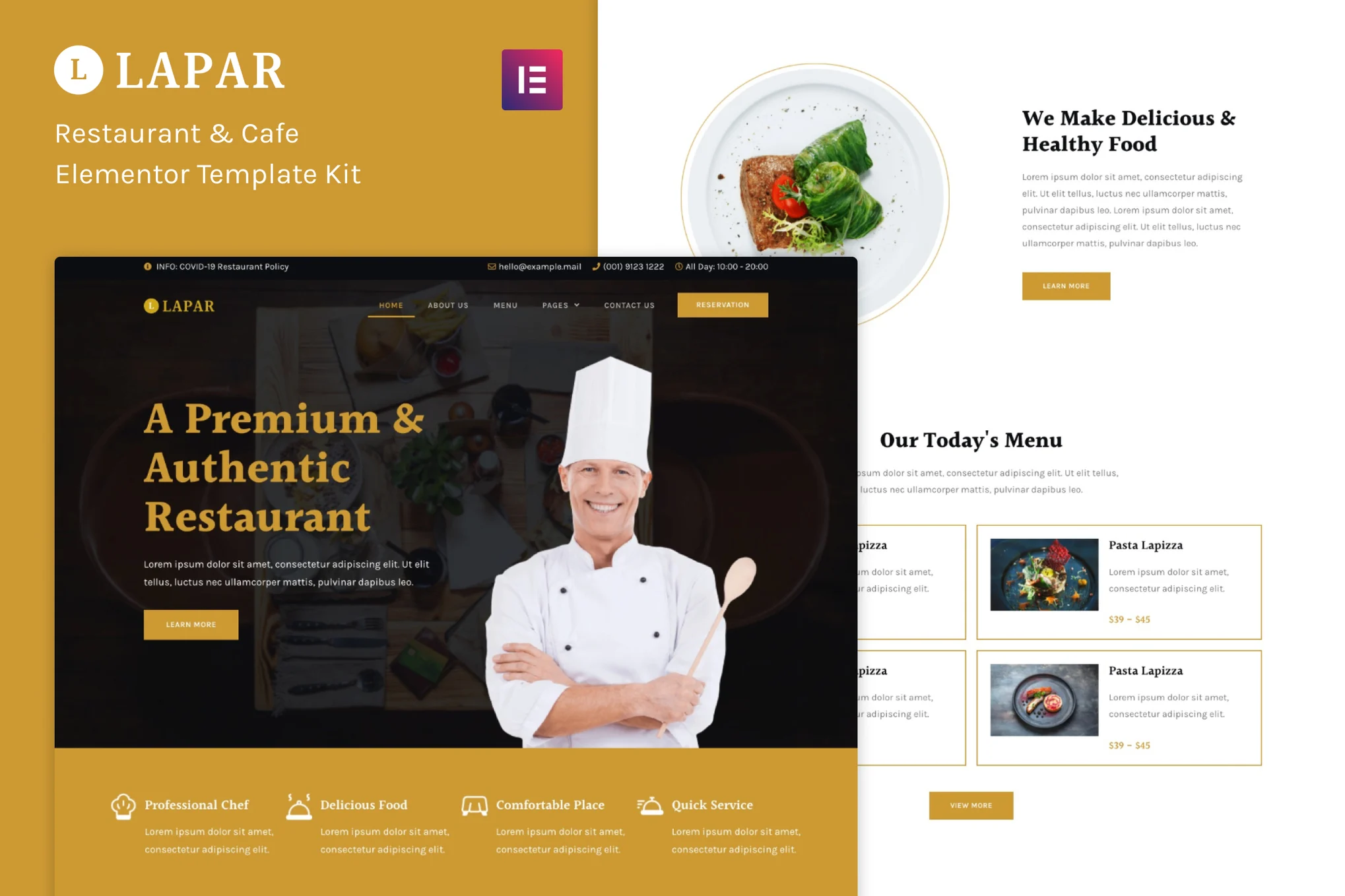 Lapar - Restaurant & Cafe Elementor Template Suite - Photon Flux | Servicio Profesional de Reparaciones de WordPress, Alcance Global, Respuesta Rápida