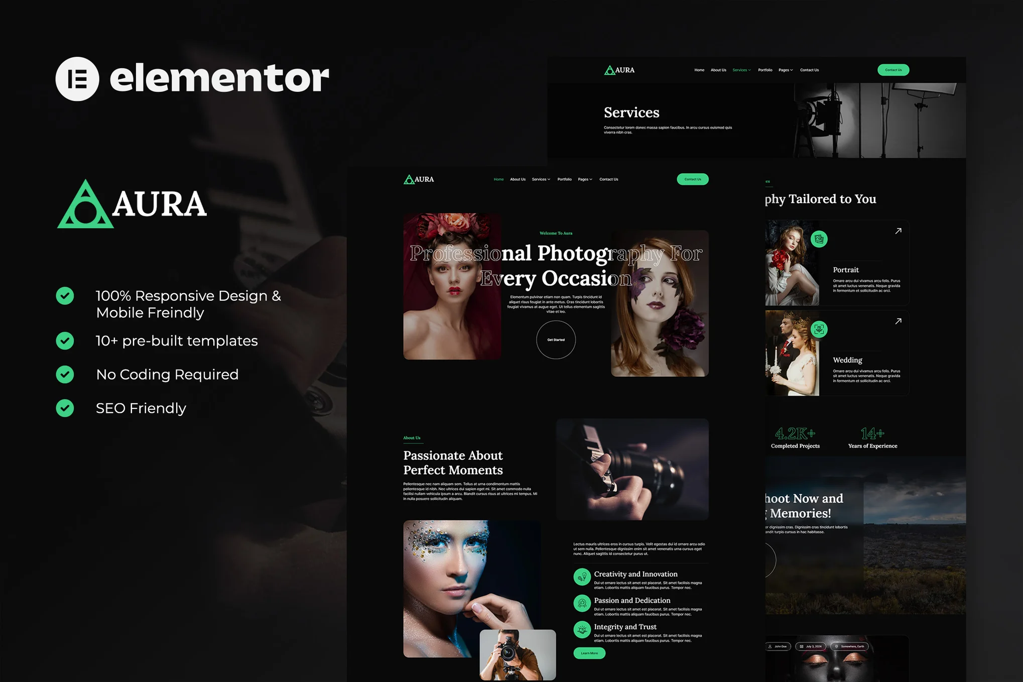 Aura - Photography & Portfolio Elementor Template Suite - Photonflux.com | Professional WordPress Repair Services, Worldwide, Fast Response