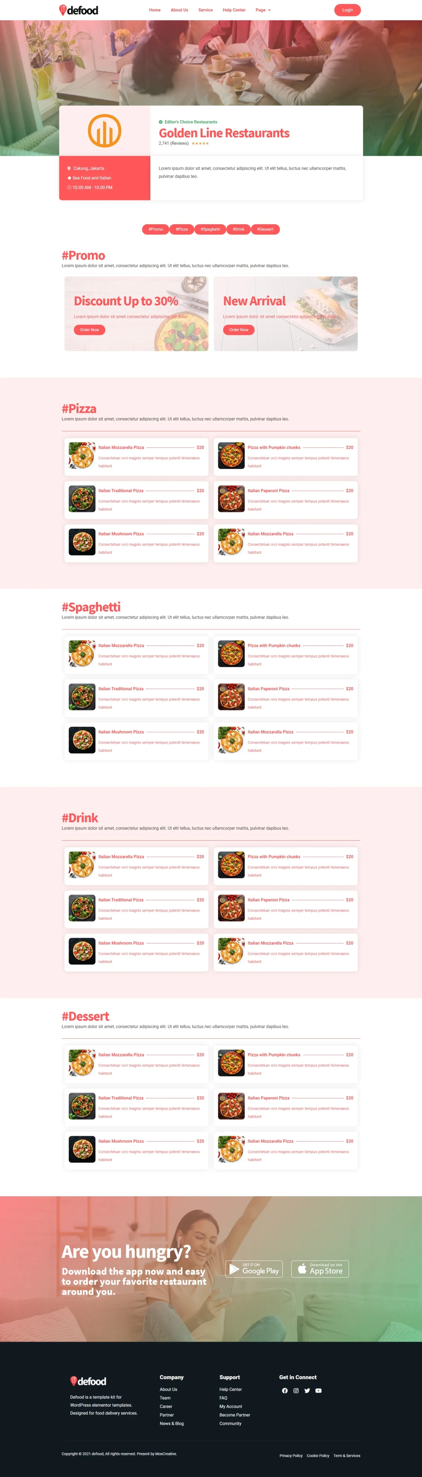 图片[2]-DeFood – 外卖服务 Elementor 模板套件-光子波动网 | 专业WordPress修复服务，全球范围，快速响应