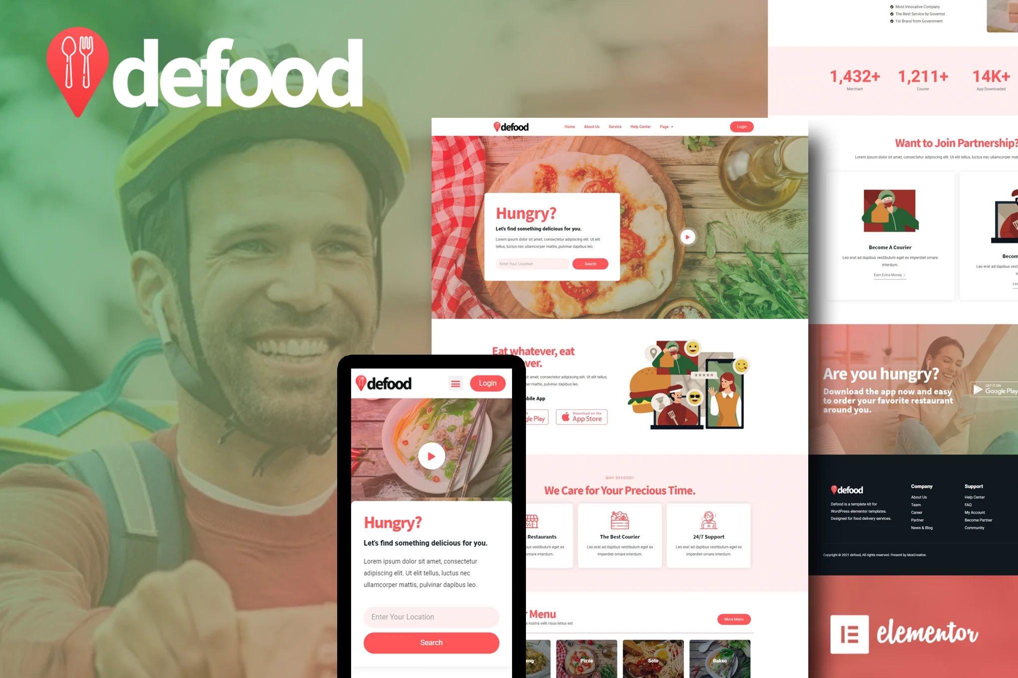DeFood - Takeaway Service Elementor Template Suite - Photon Flux Network | Professional WordPress Repair Service, Global Reach, Fast Response