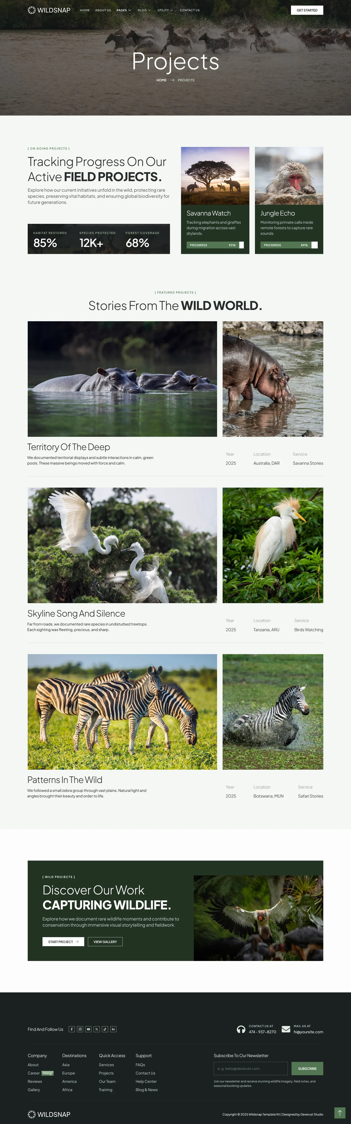 Image [1] - Wildsnap - Wildlife Photography Service Elementor Template Suite - Photon Flux Network | Professional WordPress Repair Service, Global Reach, Fast Response