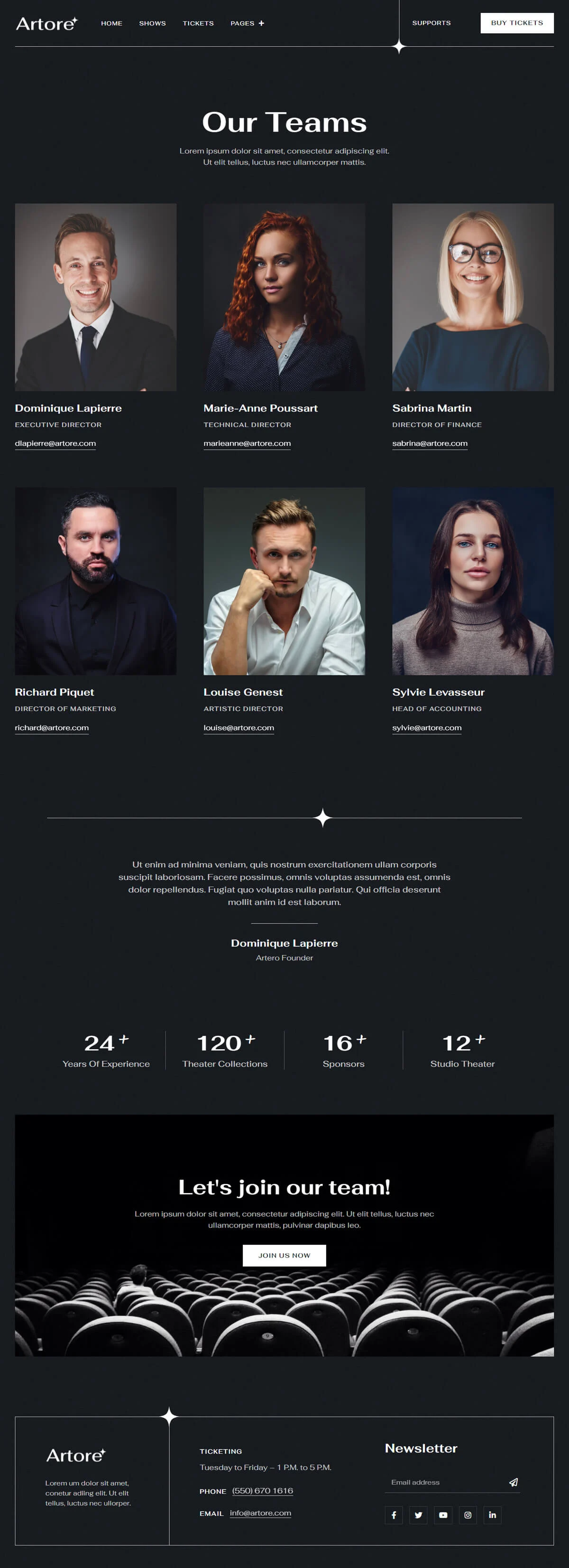 イメージ[1]-Artore - エンターテイメント＆パフォーミングアーツ Elementor テンプレートスイート - Photon Flux Network｜プロのWordPress修理サービス、グローバルリーチ、迅速な対応