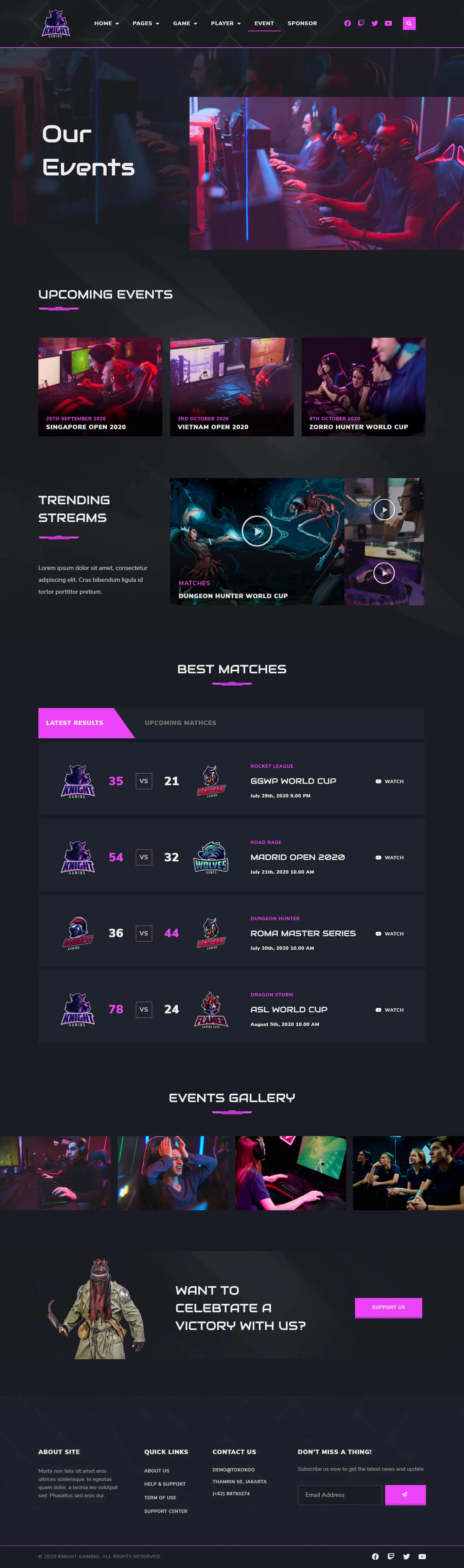 Imagen [2] - Knight | Gaming & Gaming Elementor Template Kit - Photon Flux Network | Servicio profesional de reparación de WordPress, en todo el mundo, ¡rápida respuesta!