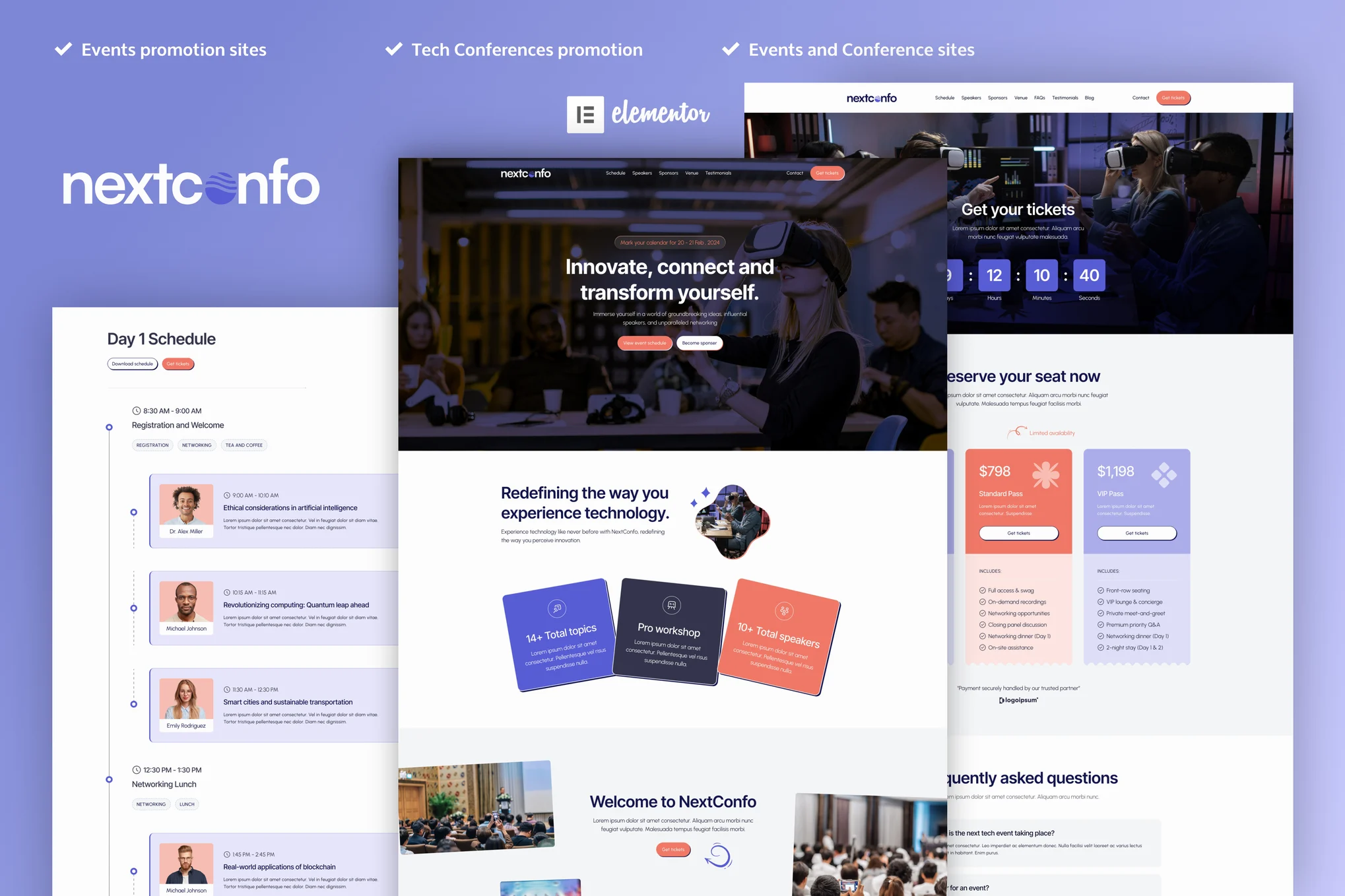 NextConfo - イベント＆カンファレンス Elementor Pro テンプレートスイート - Photonflux.com｜プロのWordPress修理サービス、グローバルリーチ、迅速な対応