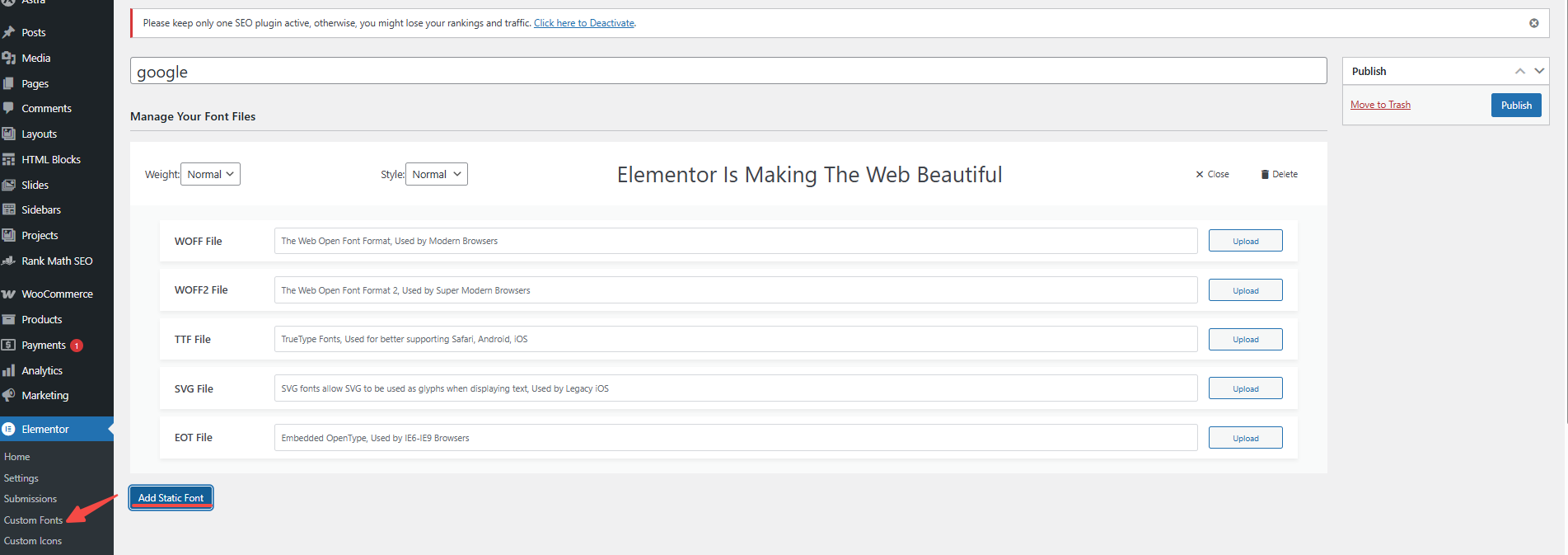 Image [3] - Comment s'assurer que toutes les polices se chargent correctement dans WordPress et Elementor pour améliorer les performances du site