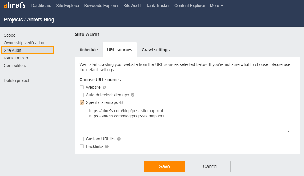 Image [7]-Ahrefs Site Audit tutoriel explosif : seulement crawl page Sitemap de la méthode d'analyse complète