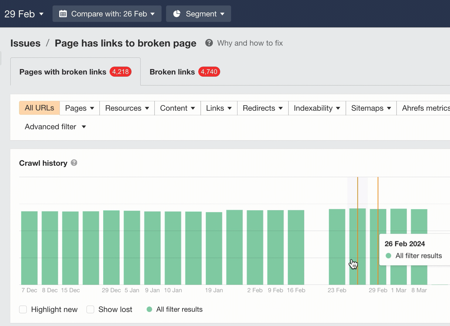 画像[12]-Ahrefs Site Audit クロール比較：隠れたウェブサイトの問題をすばやく発見