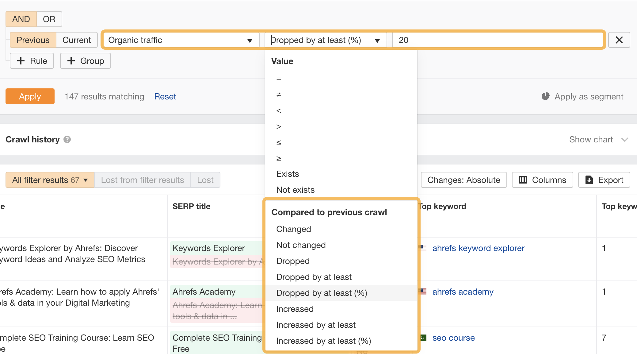 画像[19]-Ahrefs Site Audit クロール比較：隠れたウェブサイトの問題を素早く発見