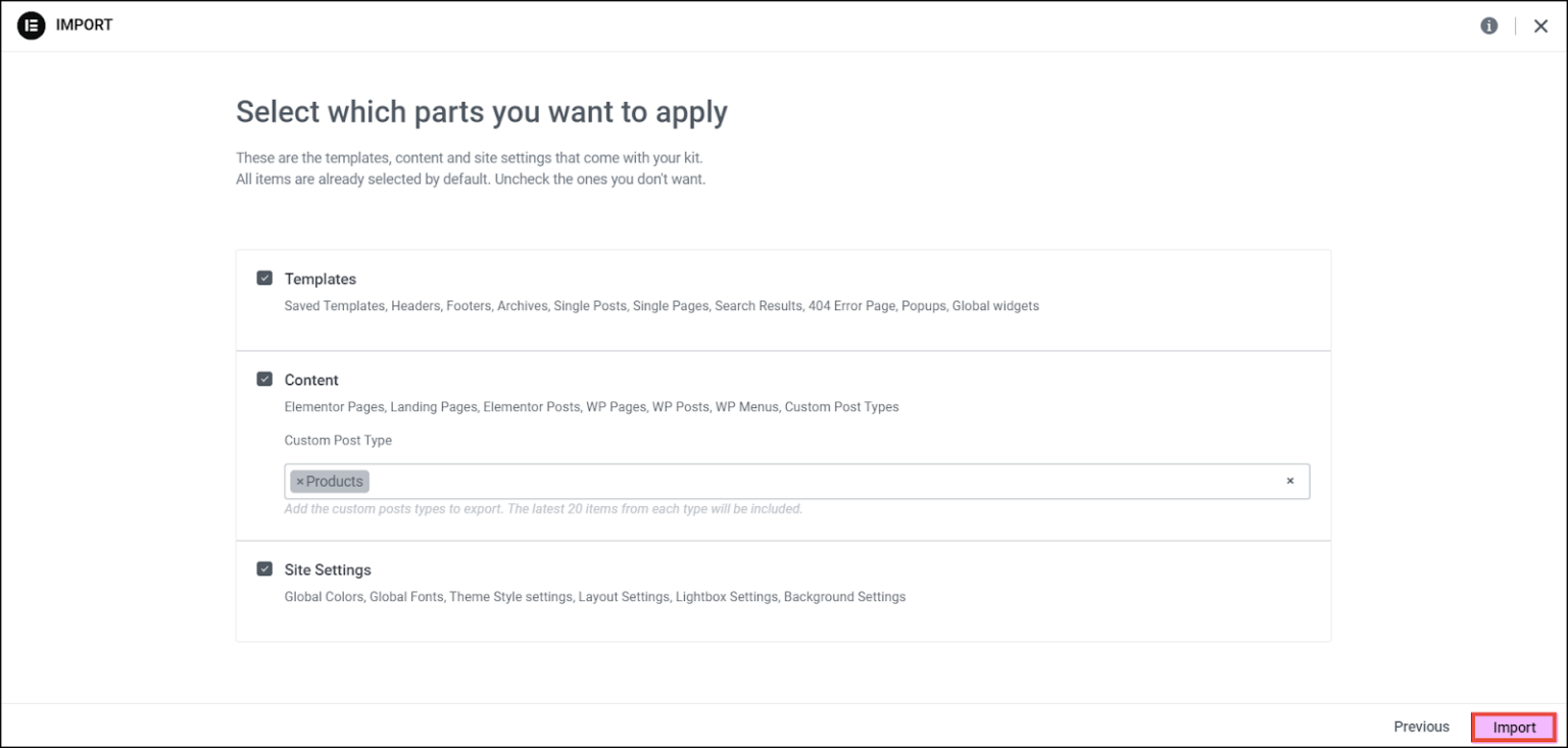 画像[9] - Elementorを使用してWordPressウェブサイトのテンプレートをインストールする方法：詳細な手順