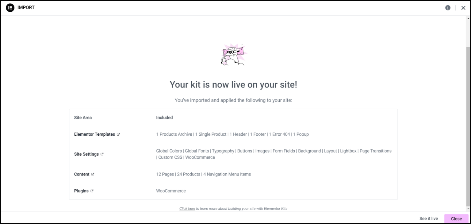 画像[12] - ElementorでWordPressウェブサイトテンプレートをインストールする方法：詳細な手順