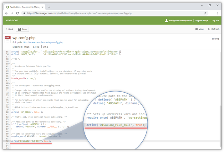 DISALLOW_FILE_EDIT 是什么