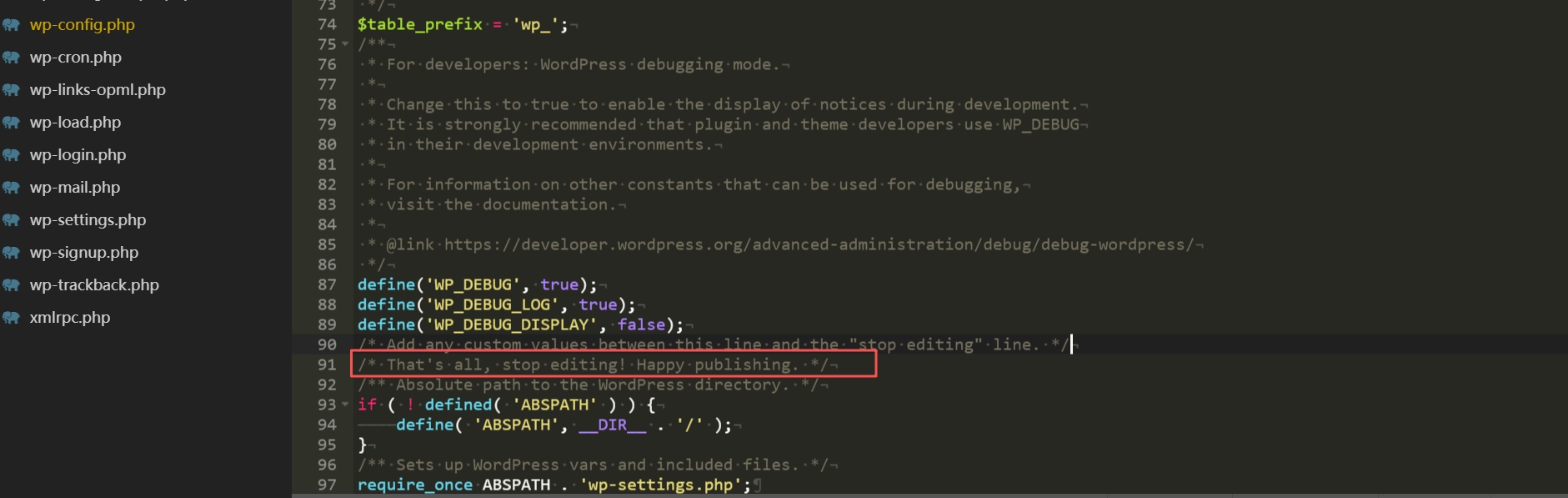 添加 DISALLOW_FILE_EDIT