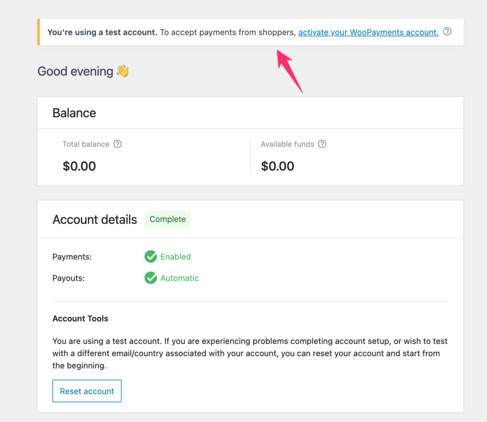 图片[3]-如何使用 WooPayments 测试账户并升级为正式账户 | WooCommerce 支付解决方案