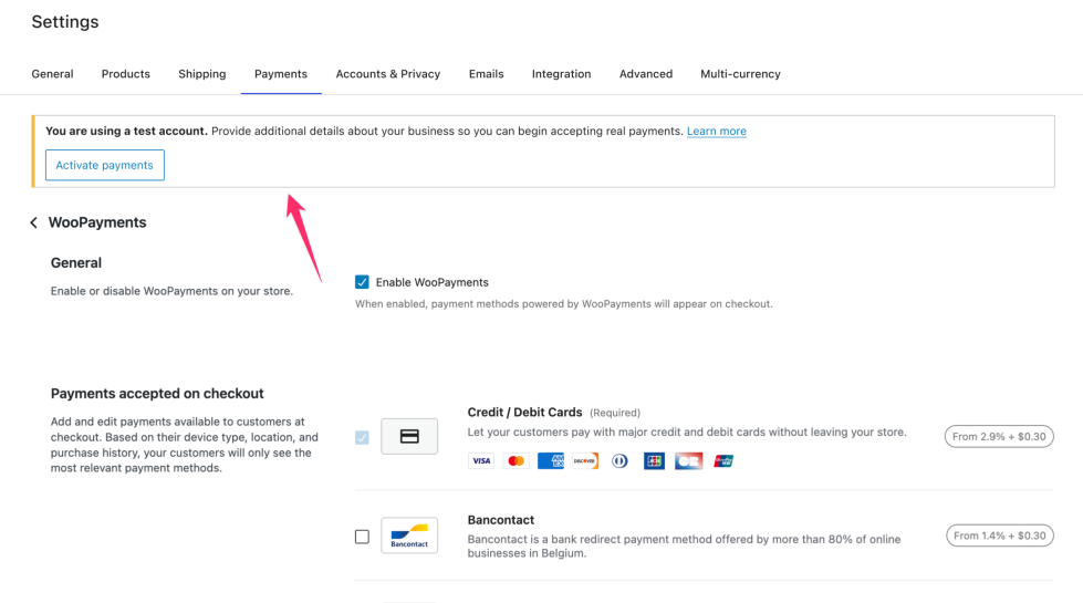 图片[4]-如何使用 WooPayments 测试账户并升级为正式账户 | WooCommerce 支付解决方案