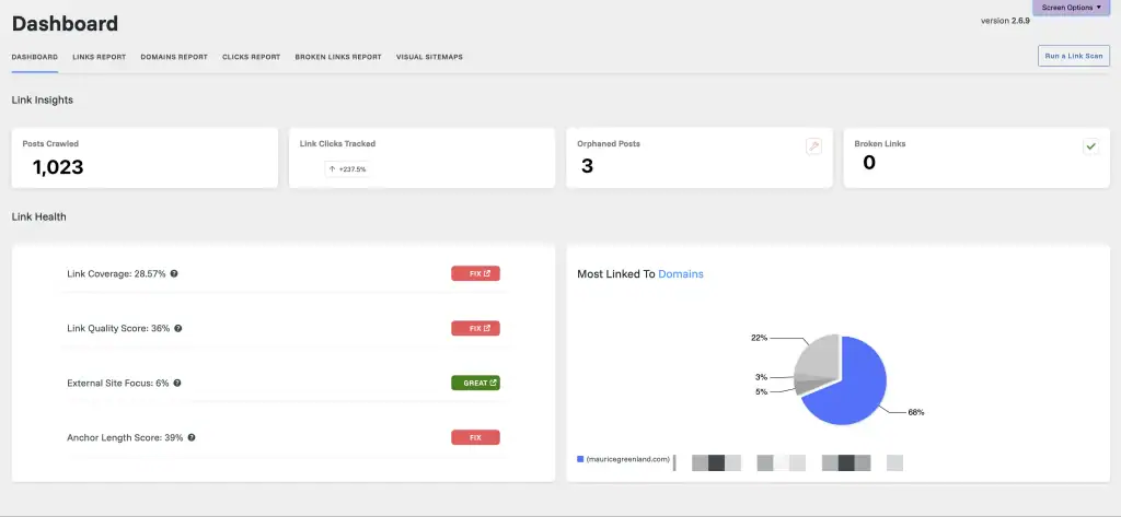 Link Whisper仪表盘