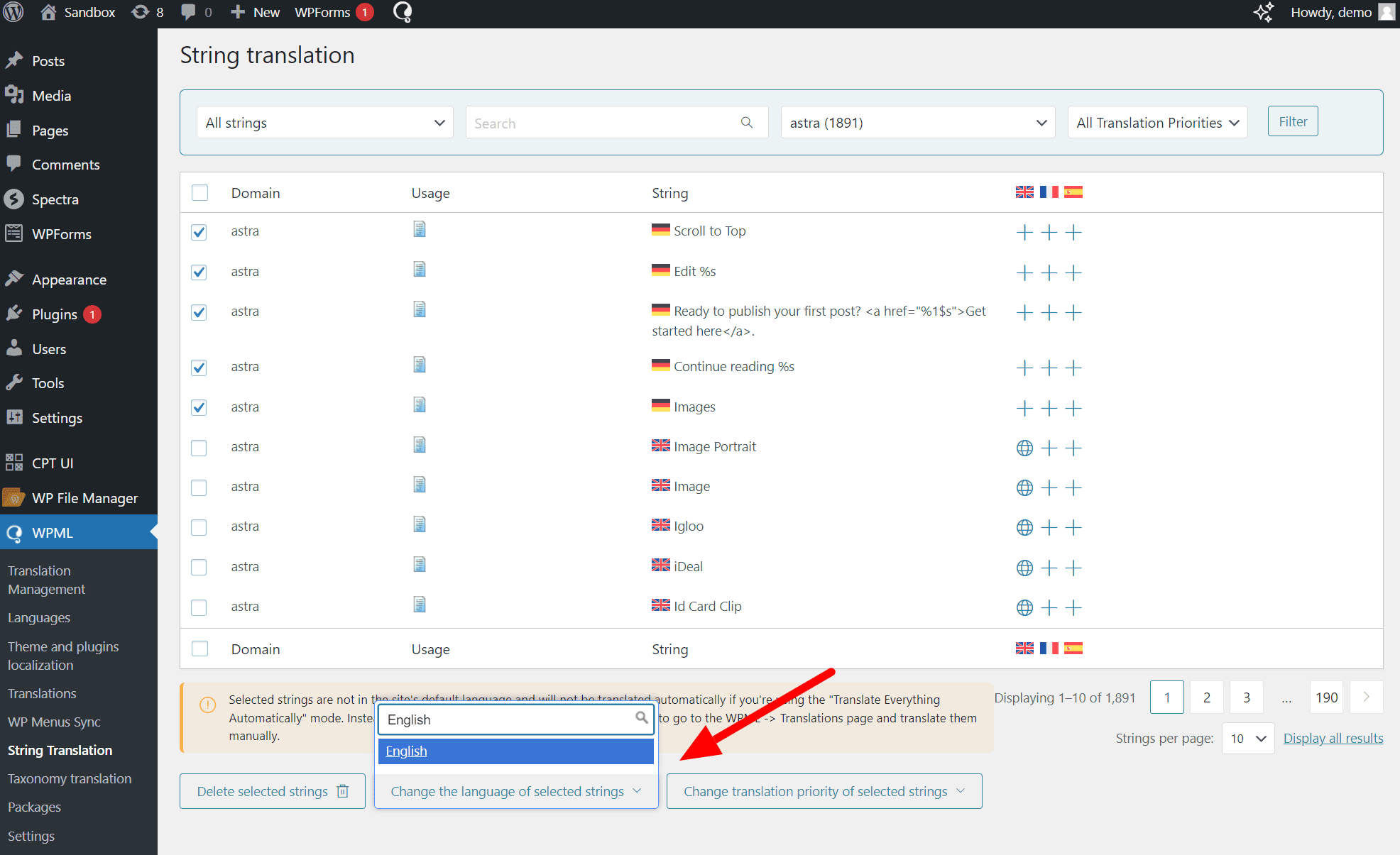 WPMLの文字列翻訳