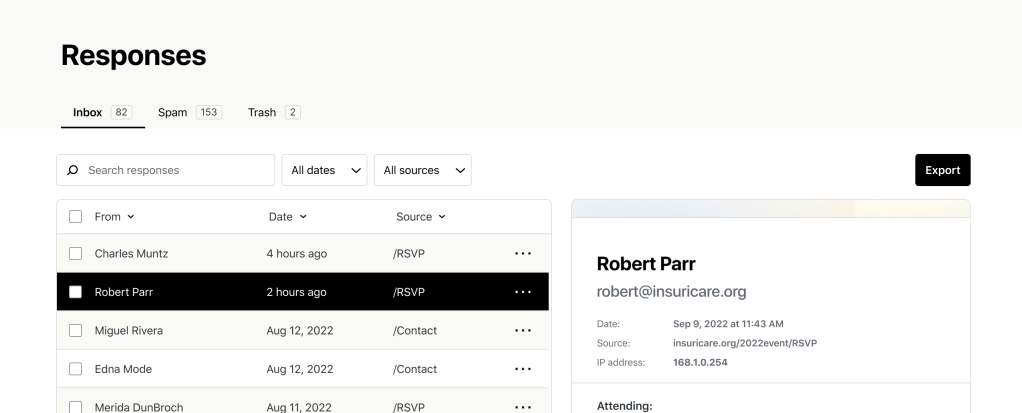 多くのサイトの「フィードバック（Feedback）」は Jetpack のコンタクトフォームモジュールから提供されています