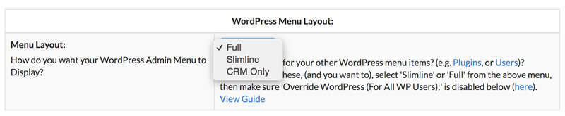 Jetpack CRMのレイアウトをフル/スリムラインに切り替える