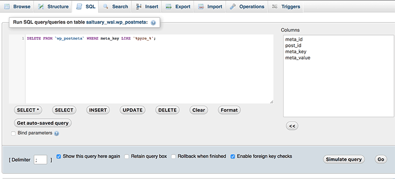 Acceda a la base de datos para realizar comprobaciones.