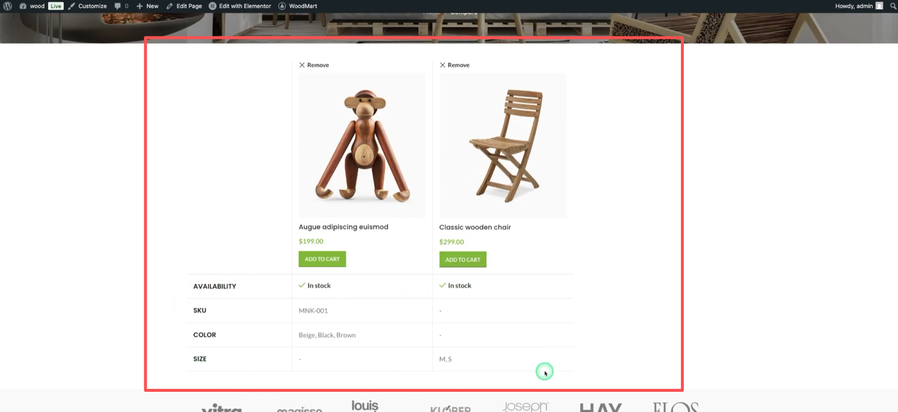 Imagen [6] - Cómo habilitar y optimizar la función de comparación en el tema Woodmart.