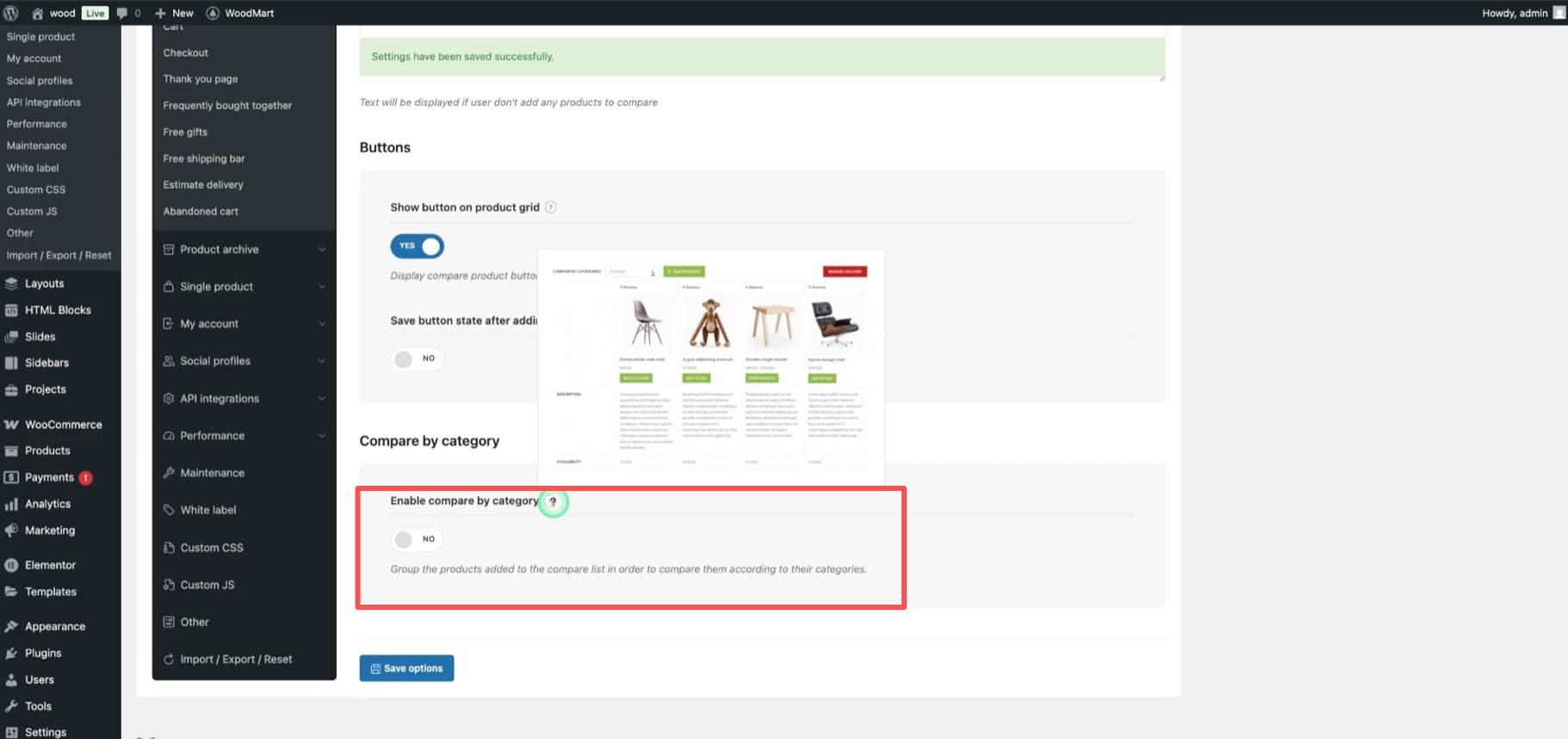 Imagen [10] - Cómo habilitar y optimizar la función de comparación en el tema Woodmart.