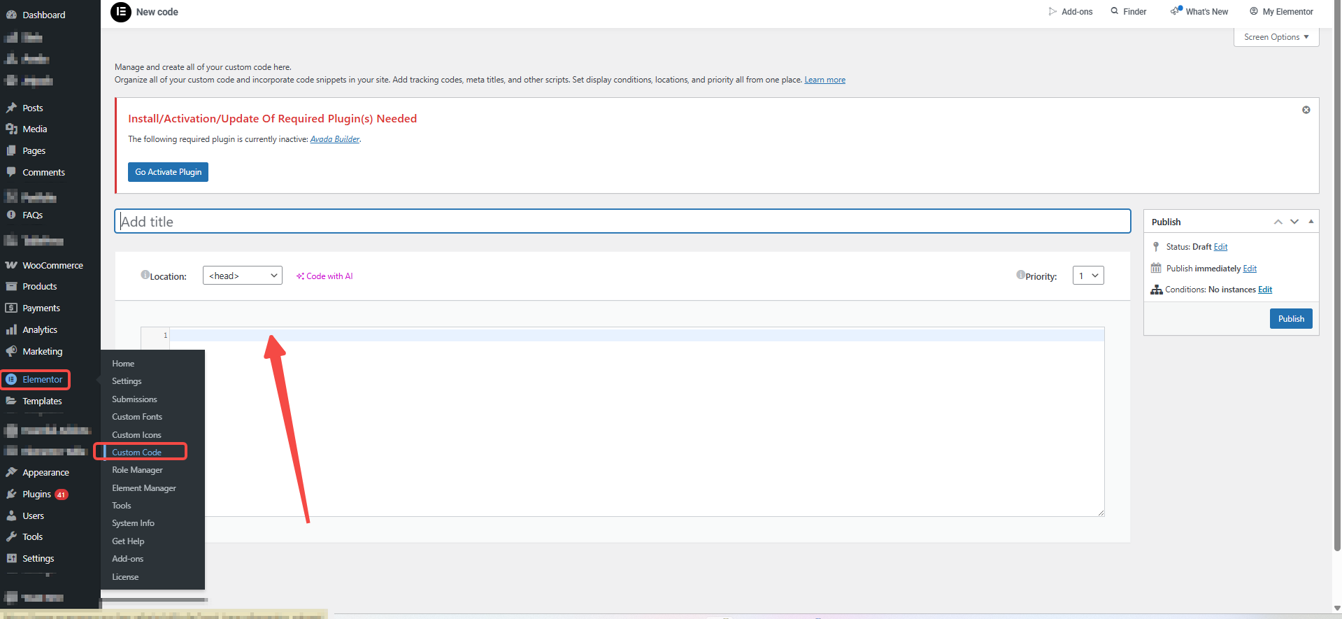 Imagen [2]: ¿Estás planeando una promoción festiva? Utiliza el código personalizado de Elementor para añadir rápidamente un banner de anuncio en todo el sitio web: los resultados son impresionantes.