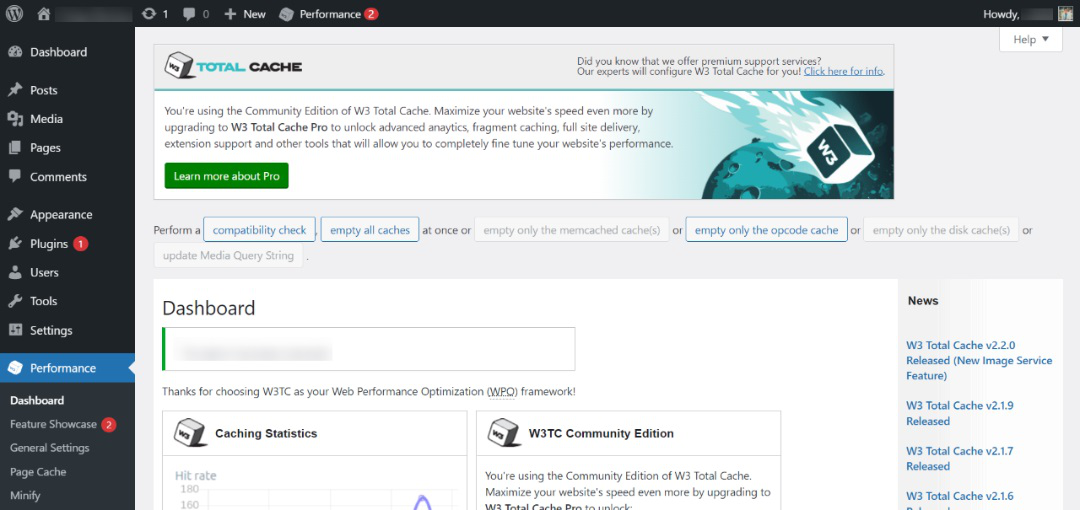 Borrar la caché de WordPress