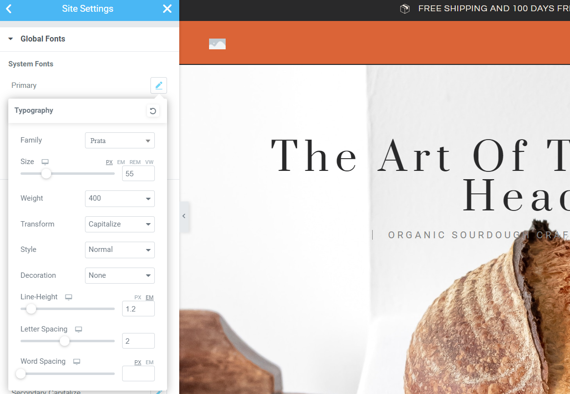 Elementor でサイトのグローバルフォントを変更する方法 | サイト全体のビジュアル効果を統一する