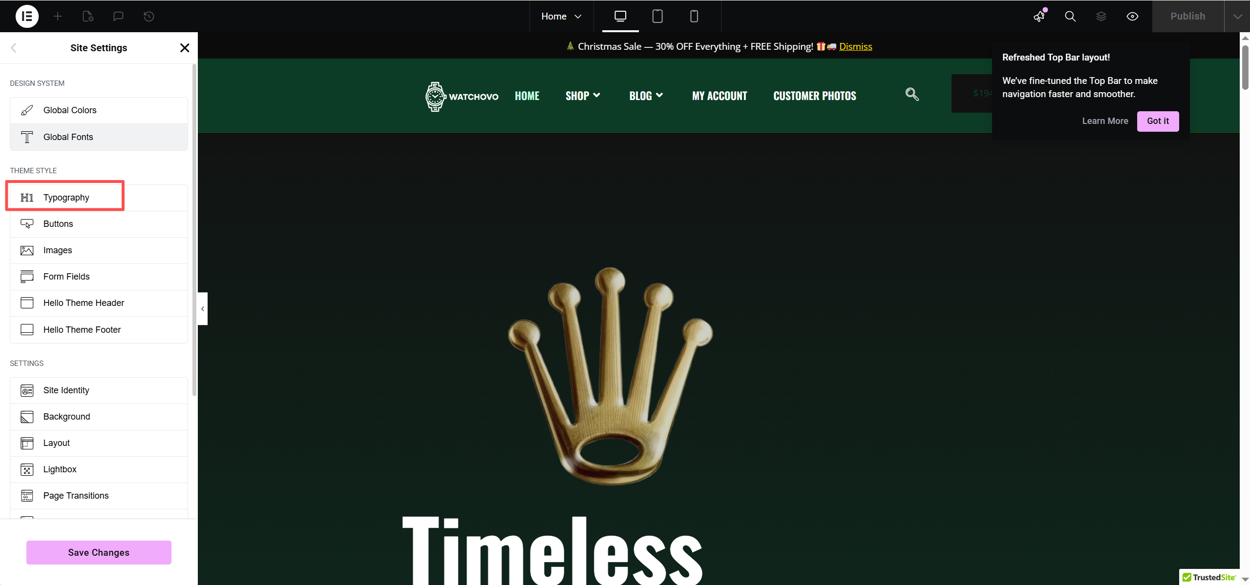 画像[3] - Elementor でサイトのグローバルフォントを変更する方法 | サイト全体のビジュアル効果を統一する