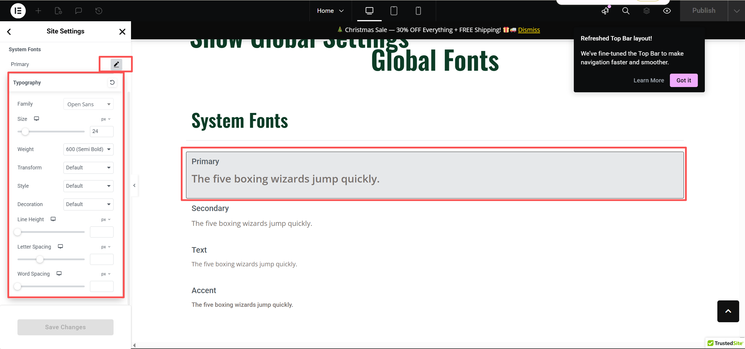 画像[5] - Elementor でサイトのグローバルフォントを変更する方法 | サイト全体のビジュアル効果を統一する