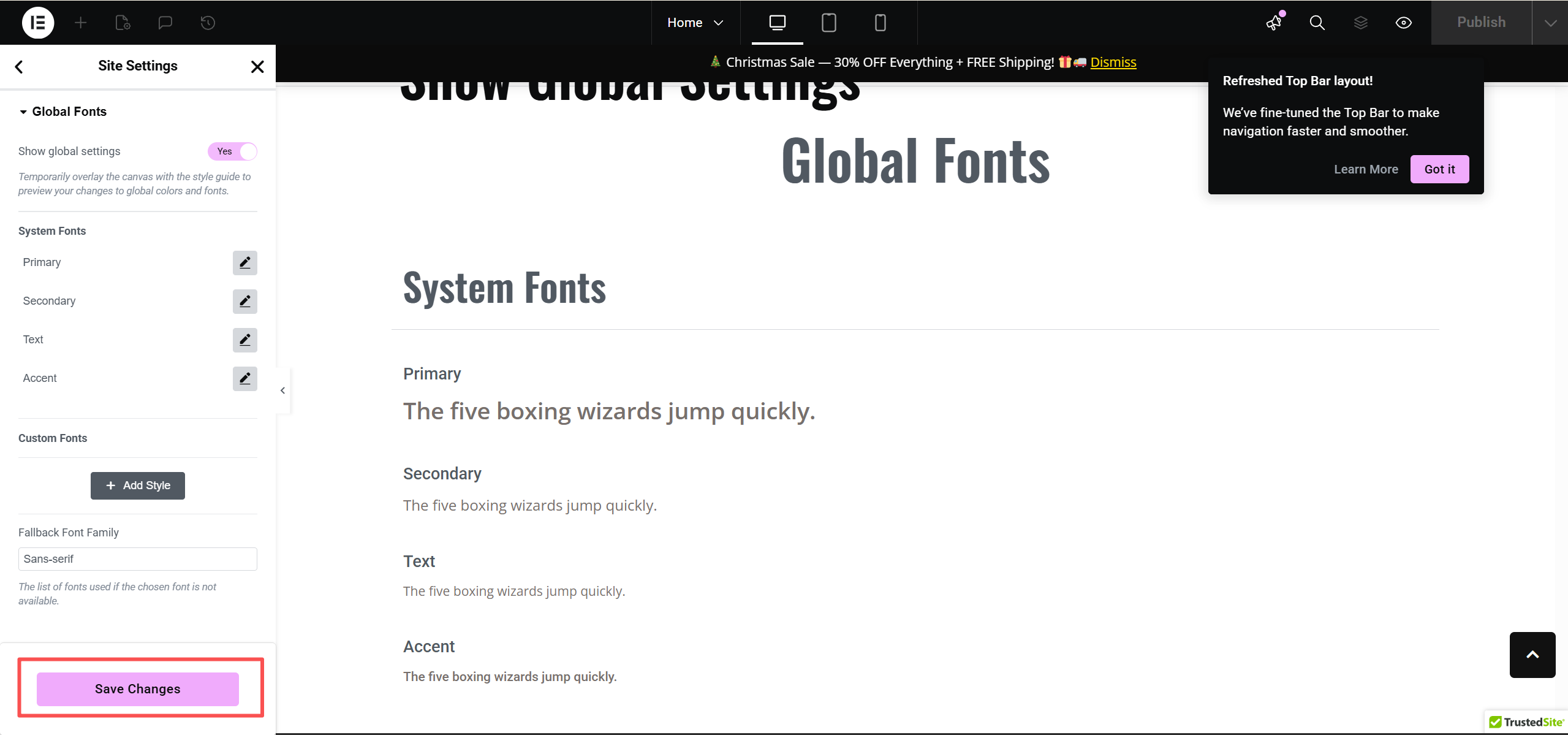画像[6] - Elementor でサイトのグローバルフォントを変更する方法 | サイト全体のビジュアル効果を統一する
