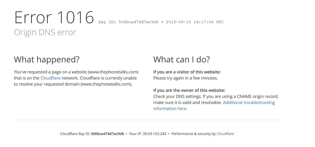 Image [2] - Le site Web signale soudainement Cloudflare 1016 ? Le problème 90% provient entièrement du DNS ici.