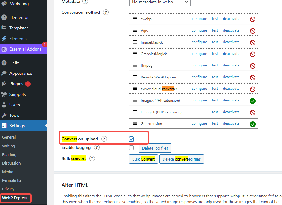 Imagen [3] - Guía de configuración de EWWW Image Optimizer: Cómo convertir automáticamente imágenes al formato WebP