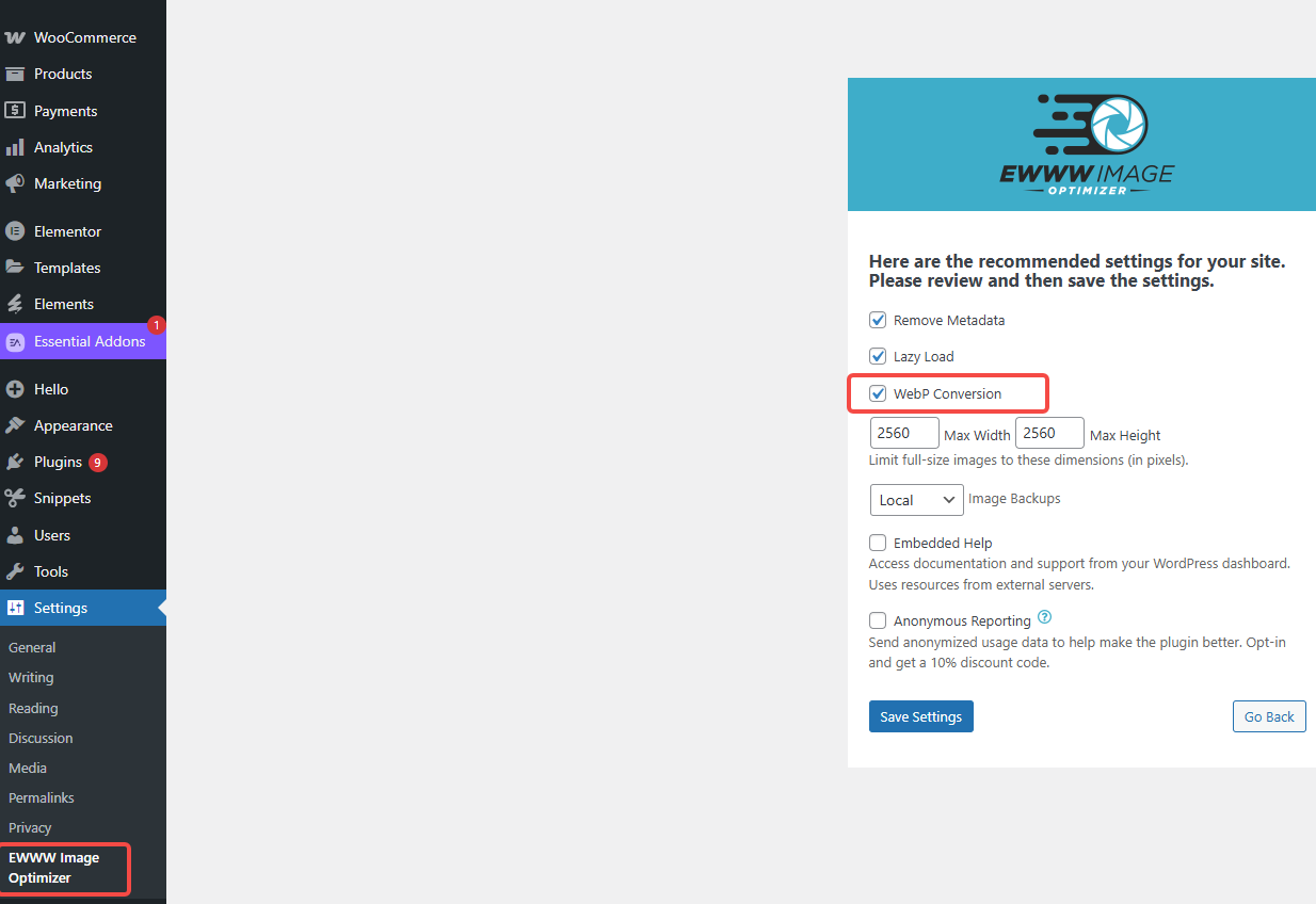 Imagen [6] - Guía de configuración de EWWW Image Optimizer: Cómo convertir automáticamente imágenes al formato WebP