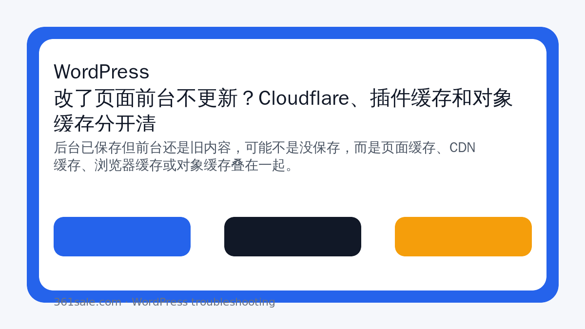 WordPress 改了页面前台不更新？Cloudflare、插件缓存和对象缓存分开清-光子波动网 | 专业WordPress修复服务，全球范围，快速响应