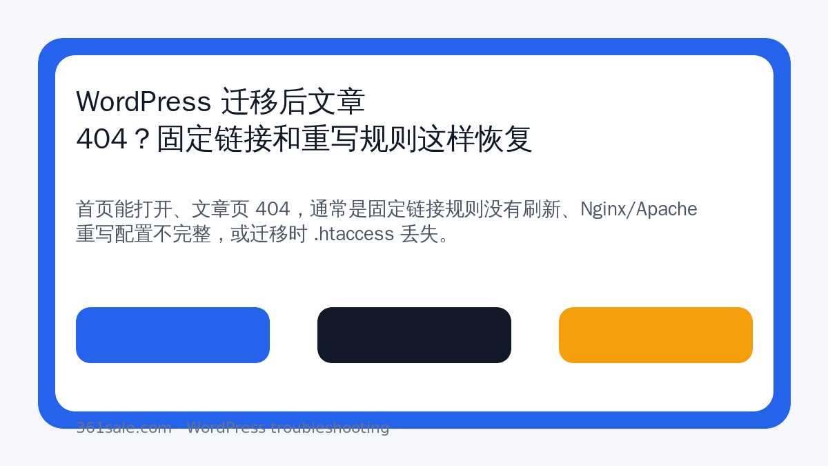 WordPress 迁移后文章 404？固定链接和重写规则这样恢复-光子波动网 | 专业WordPress修复服务，全球范围，快速响应
