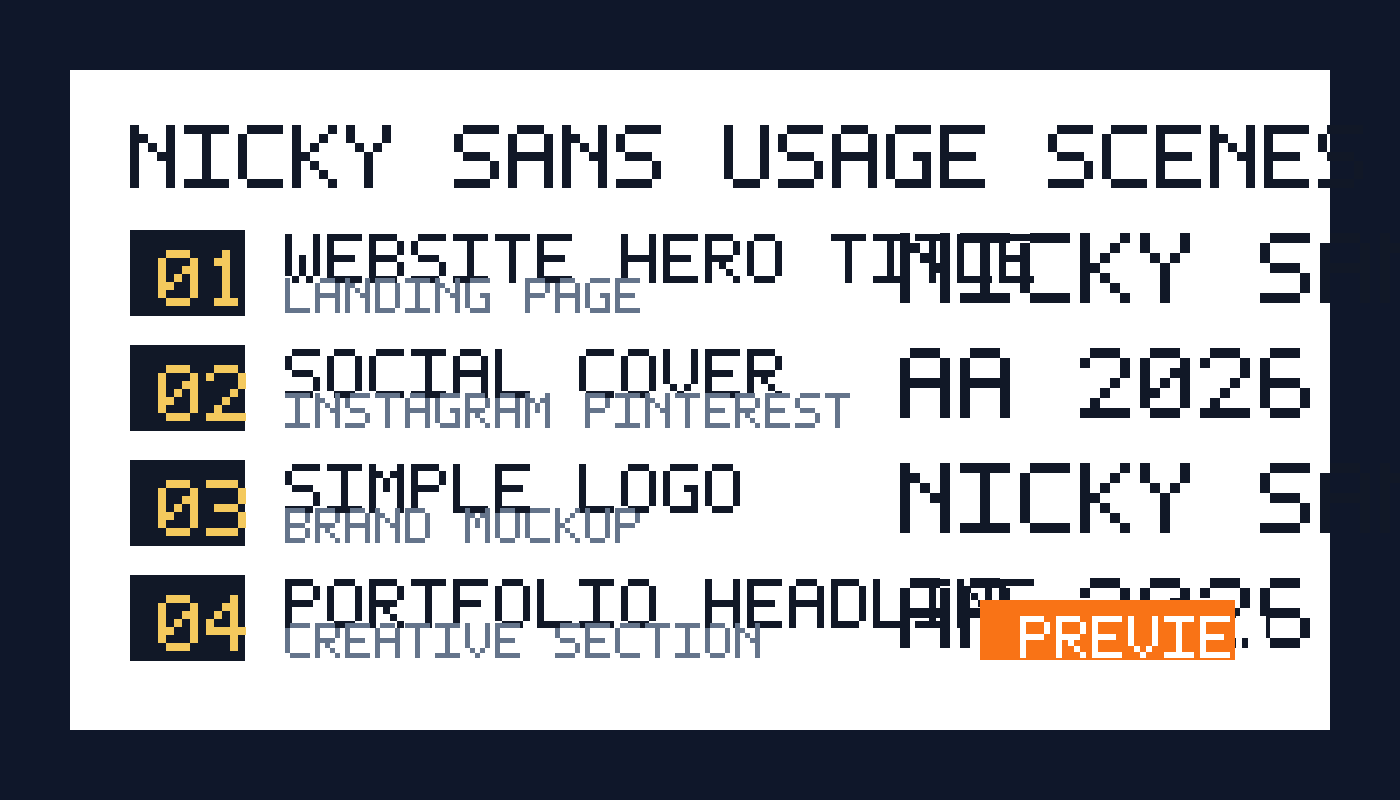 Nicky Sans font 使用场景展示